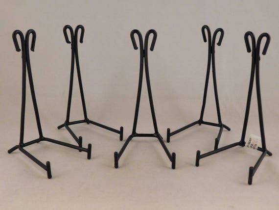 5 Very Sturdy Large Sized Black Iron Easel Display Stands! A Lot of Five