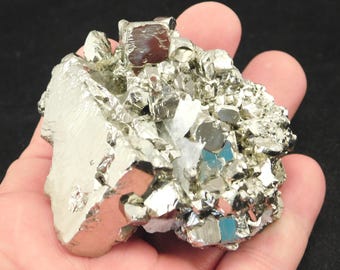 Larger! Nice and 100% Natural Pyrite CUBE Cluster Huanzala Mine Peru 326gr