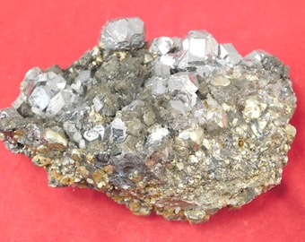¡Más grande! Cúmulo de cristales de galena rómbica 100 % natural de Perú, 334 g