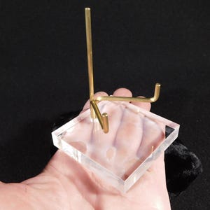 Easel Display Stand Brass Medium Size Adjustable Clear Acrylic Base
