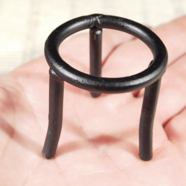 Suporte de exibição esférico de tamanho pequeno em ferro preto