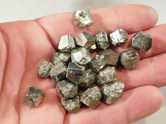 Small 100/% Natural RHOMBIC PYRITE Crystals Found in Peru! Lot of TEN 10