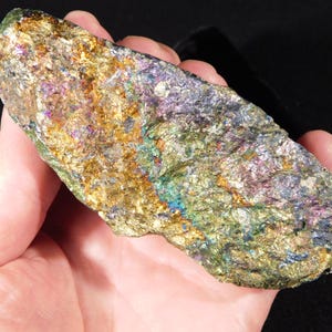 Big! Bright IRIDESCENT Peacock Copper Chalcopyrite or Peacock Ore Mexico 535gr