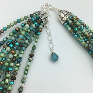 Green Meadows  -  Multi strand Czech Glass seed bead necklace  20&quot;