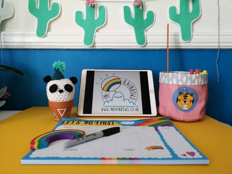 office gift Crochet panda desk ornament animal decoration kawaii panda cute panda panda ornament