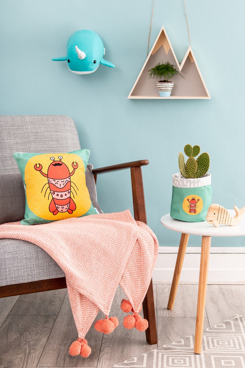 Lobster Pillow Cushion Red Sea Creature Under The Sea Etsy
