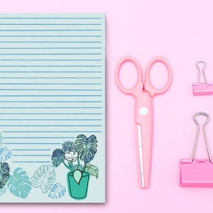 botanical pastel stationery, floral and florna notepad, leaf patterned stationery, plant stationery, nature inspired stationery image 2