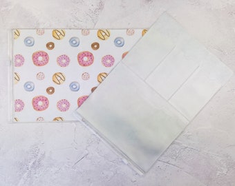 Donuts on White Wallet Insert for Traveler's Notebook // Plastic Zip Pocket // PVC Pockets for TN // Card Holder // B6 A6 - C081