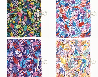 Set of 4 Tropical Leaves Notebook Insert - Choice of Paper Pattern; lined, grid, dotted Traveller's Refill C091/092/093/094