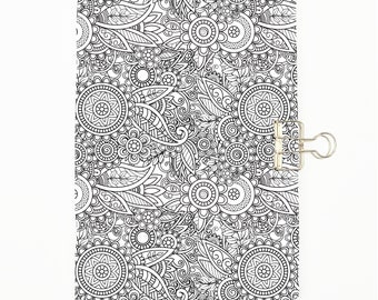 Colour Me Flowers ALL SIZES Traveler's Notebook Insert - Choice of Paper Pattern; lined, grid, dotted Traveller's Refill  C069