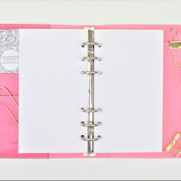 Plain All Sizes Filofax PRINTED AND PUNCHED Luxury Paper Insert, Thick Sheets for Ring Binder inc Malden and Kikki K - 30 Sheets