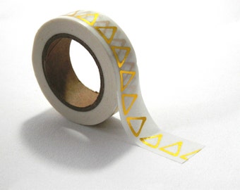 Gold Triangles Golden Geometric Washi Tape 10m x 15mm