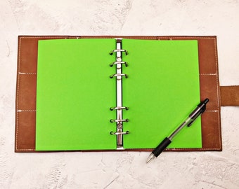 Dark Green Plain, Dot or Square Grid All Sizes PRINTED AND PUNCHED Filofax Luxury Paper Insert, Thick Sheets for Ring Binder - 30 Sheets