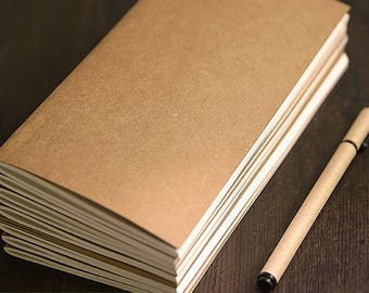All sizes Traveler's Notebook Insert, Kraft Cover Traveller's Refill Personal Standard