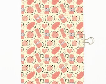 Pretty Pink Knitting ALL SIZES Traveler's Notebook Insert - Choice of Paper Pattern; lined, grid, dot Traveller's Refill - C050