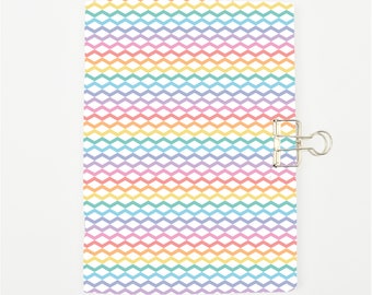 Rainbow ZigZag ALL SIZES Traveler's Notebook Insert - Choice of Paper Pattern; lined, grid, dot Traveller's Refill Personal Standard - C043