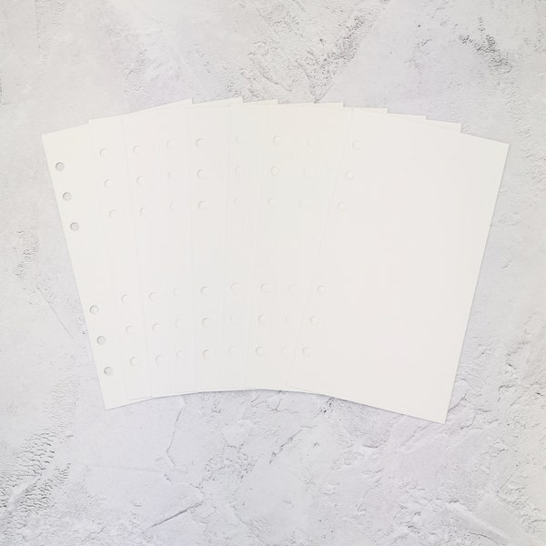 Watercolour Paper 350gsm All Sizes PRINTED AND PUNCHED Filofax Luxury Paper Insert, Thick Sheets for Ring Binder and Kikki K - 15 Pages