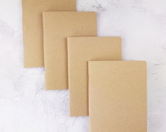 Set of 4 Kraft Cover Traveler's Notebook Insert - Choice of Paper Pattern; lined, grid, dotted Traveller's Refill