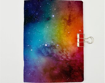 Rainbow Galaxy ALL SIZES Traveler's Notebook Insert - Choice of Paper Pattern; lined, grid, dotted Traveller's Refill - C038