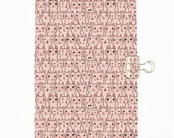 Pink Cats ALL SIZES Traveler's Notebook Insert - Choice of Paper Pattern; lined, grid, dotted Traveller's Refill - C0