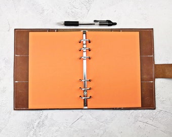 Orange Plain, Dot or Square Grid All Sizes PRINTED AND PUNCHED Filofax Luxury Paper Insert, Thick Sheets for Ring Binder - 30 Sheets