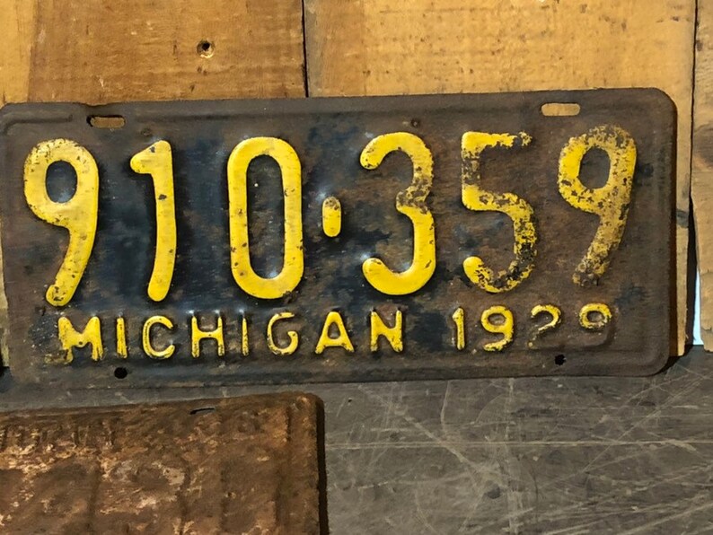 Lot Of 6 Antique Michigan License Plates 19221925 Matching Etsy