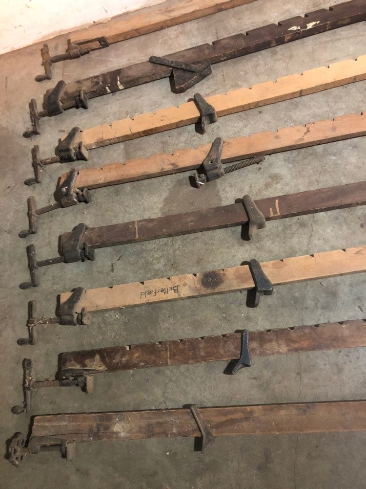 8 Antique Long Bar Woodworking Clamps With Cast Iron Hardware Etsy