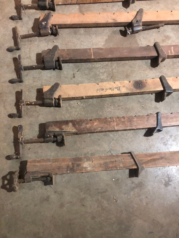 8 Antique Long Bar Woodworking Clamps With Cast Iron Hardware Etsy
