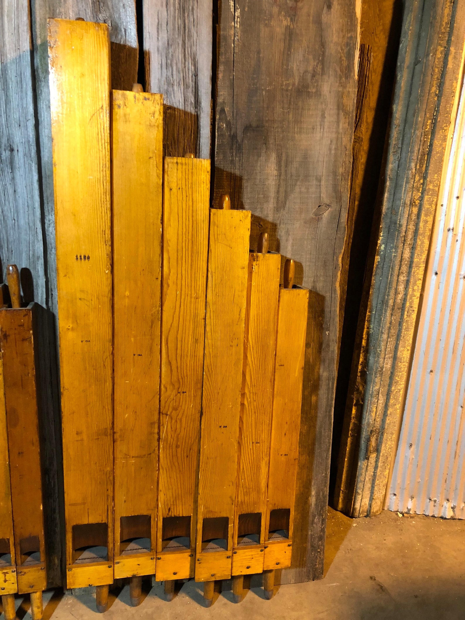 Rare Large Antique Wooden Pipe Organ Pipes 16 Course Etsy