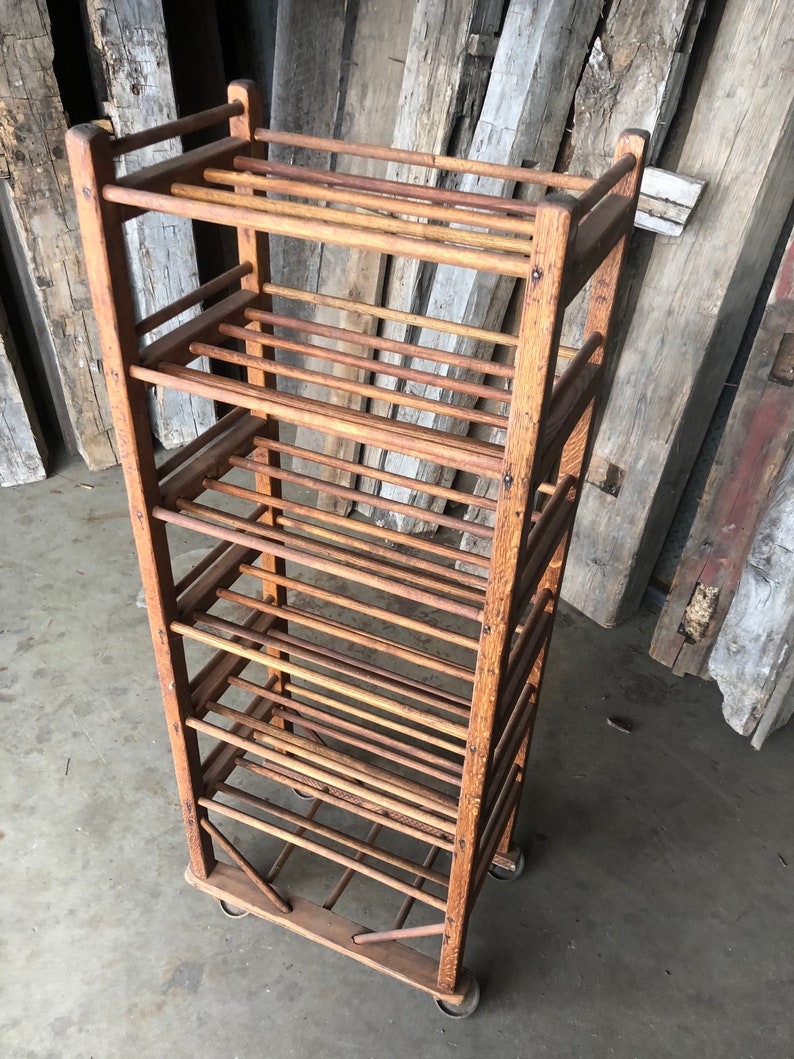 Vintage Hardwood Shoe Factory Rack with Dowel shelves 22 W x Etsy