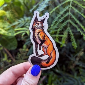 Vulpes vulpes sticker | Red fox and skull