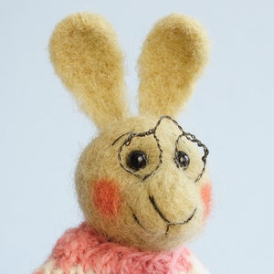 Bunny felt Easter ornament personalized gifts hare library animal miniature book Waldorf eco toy decor sweet dreams ready to ship