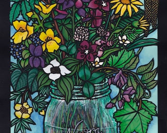 Jar of flowers