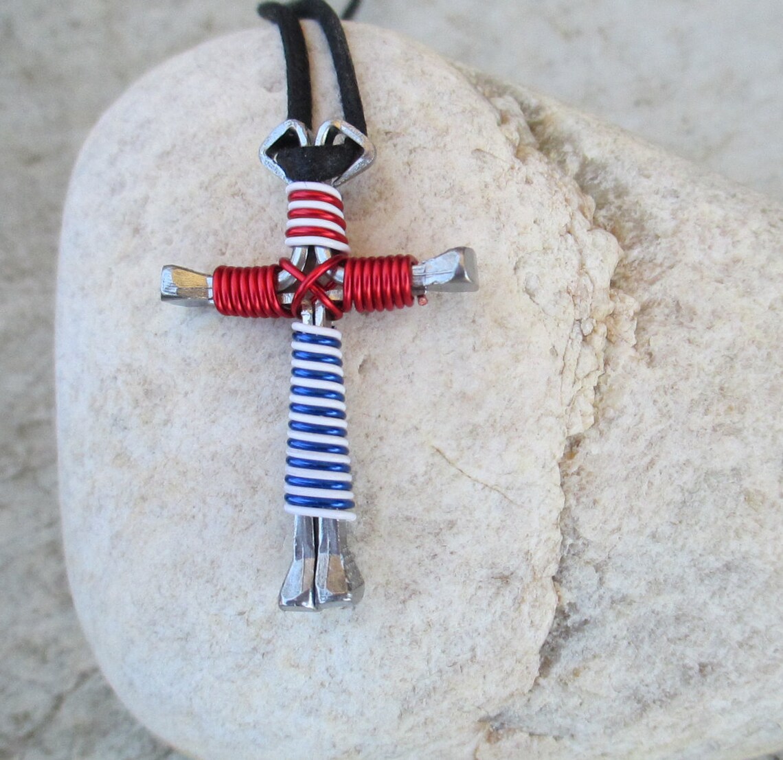 NAIL CROSS NECKLACE made of 4 Horseshoe Nails U S Etsy