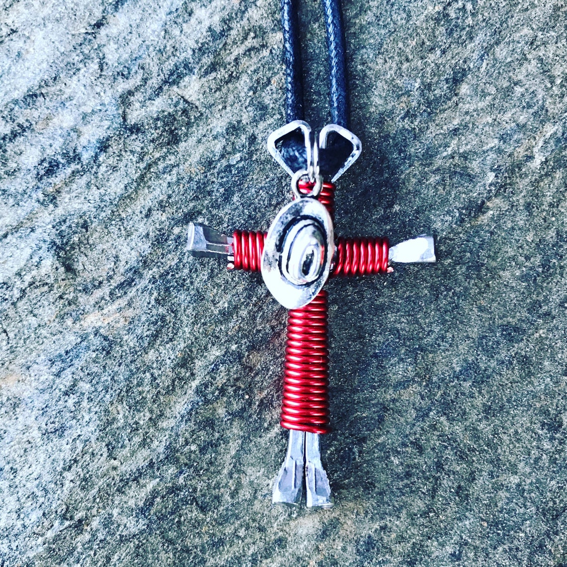 NECKLACE with Western Charm COWBOY HAT Charm Adjustable Black Etsy