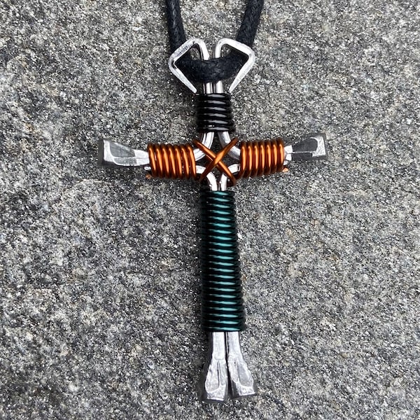 Camo, Black, Copper, Silver, etc. CROSS Nail Western Style NECKLACES ~Great Gifts Free Shipping on 35.00 ~Lots of colors - solid or mixed