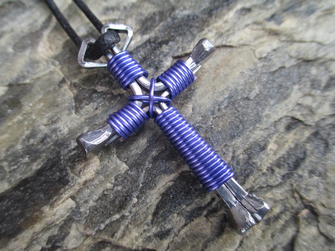 WESTERN Horseshoe Nail Cross NECKLACES 4 NAILS adjustable Etsy