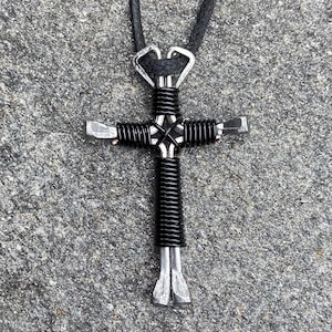 NECKLACE Handmade Men&#39;s & Women WESTERN CROSS  fREE sHIPPING  Adjustable Black Cord Great Gifts for Anyone *Lots of colors to choose from++
