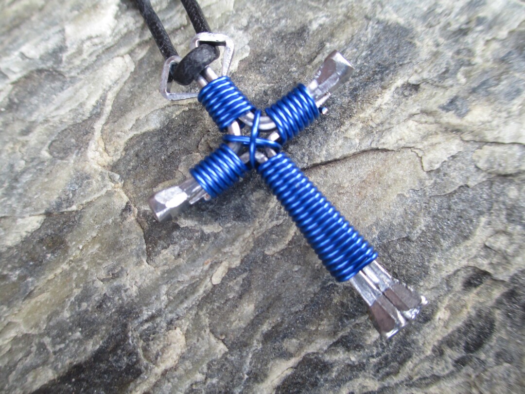 WESTERN Horseshoe Nail Cross NECKLACES 4 NAILS adjustable Etsy