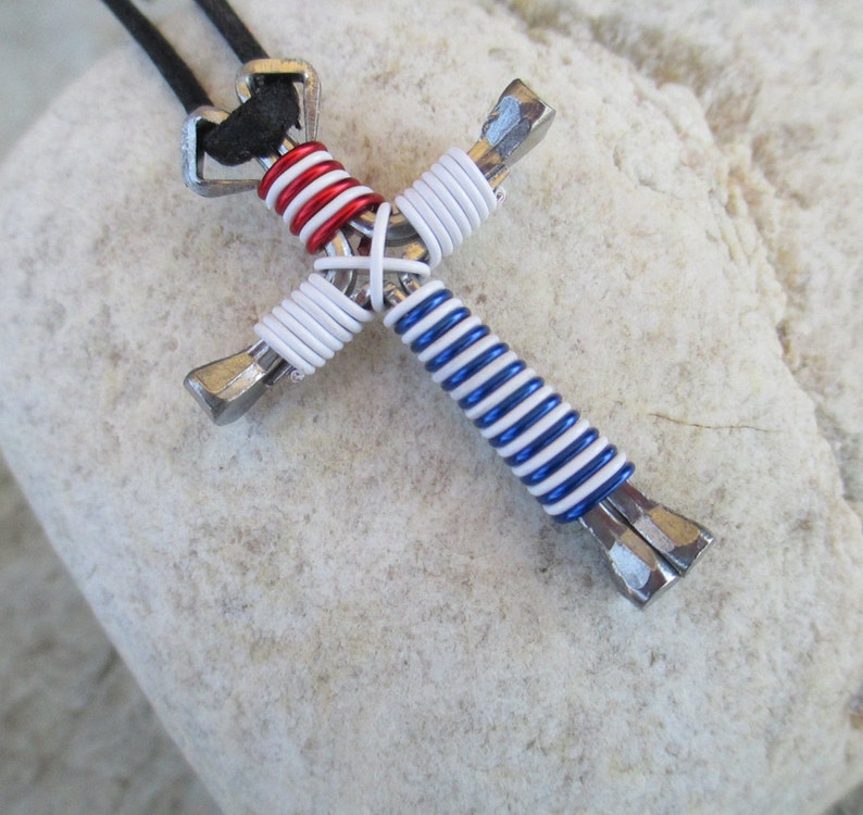 NAIL CROSS NECKLACE made of 4 Horseshoe Nails U S Etsy