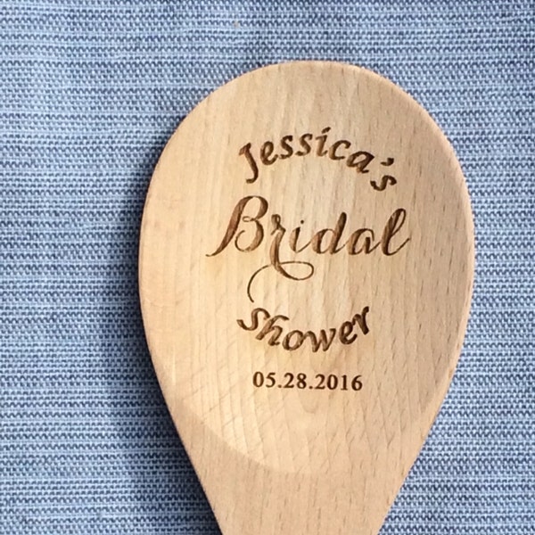 Engraved Wood Spoon, Personalized Spoon, Wedding Favor, Shower Favor, Engraved Spoon, Bridal Shower Prize, Custom Wooden Spoon, Wedding Gift