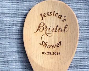 Bridal Shower Favor, Personalized Spoon, Bridal Shower Gift, Bridesmaids Gifts, Wedding Favor, Engraved Wood Spoon, Custom Wedding Gift