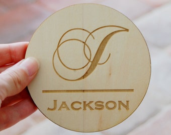 Engraved Monogram Coasters, Custom Wood Coasters, Personalized Wedding Favors, Wedding Guest Gifts, Housewarming Gifts, Wedding Coasters