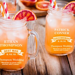 Rustic Wedding Favors, Mason Jar, Custom Beer Mugs, Bridesmaid Gifts, Groomsmen Gifts, Wedding Party Gifts, Personalized Gifts, Party Favors