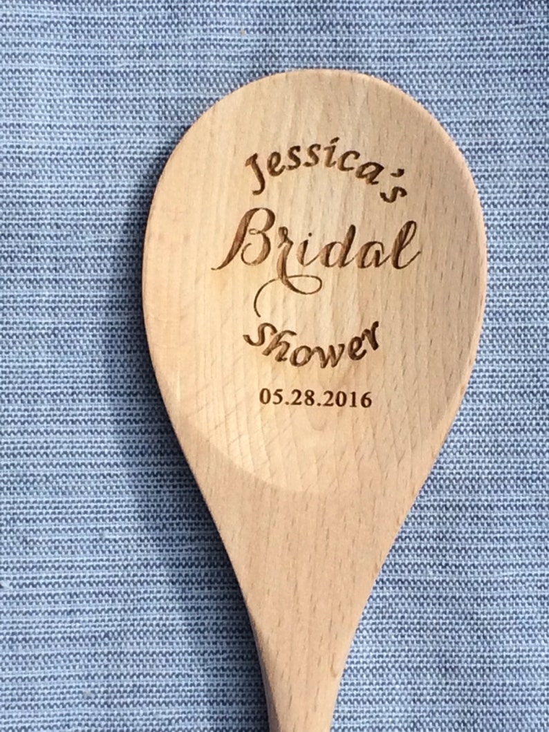 Engraved Wood Spoon Personalized Spoon Wedding Favor Shower Etsy