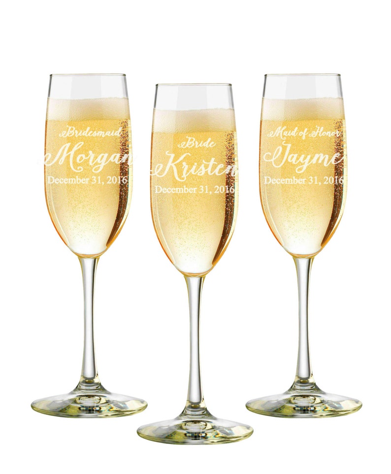 Bridesmaids Gift Personalized Champagne Flutes Bridesmaid Etsy