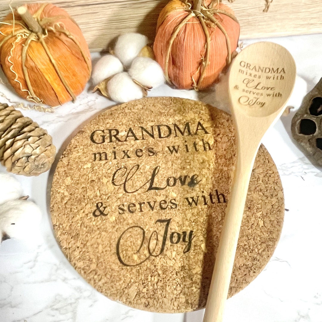 Personalized Gift for Grandma, Wood Mixing Spoon, Grandparents Gift