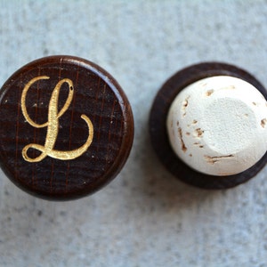 Valentines I Love You Gift, Monogrammed Wine Bottle Stopper, Personalized Gift, Monogram Wood Wine Stopper, Stocking Stuffer, Coworker Gift