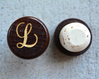 Valentines I Love You Gift, Monogrammed Wine Bottle Stopper, Personalized Gift, Monogram Wood Wine Stopper, Stocking Stuffer, Coworker Gift