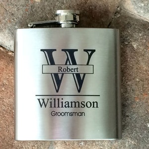 Personalized Stainless Steel Flask For Groomsmen – Custom Engraved Wedding Gift For Bachelor Party
